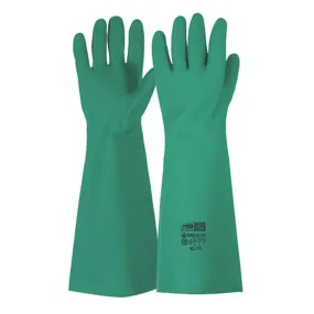 45cm Green Nitrile Gauntlet Gloves - 12 Pairs