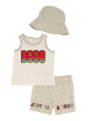 Baby Boys 0-9M Boss Graphic Tank Top and Shorts