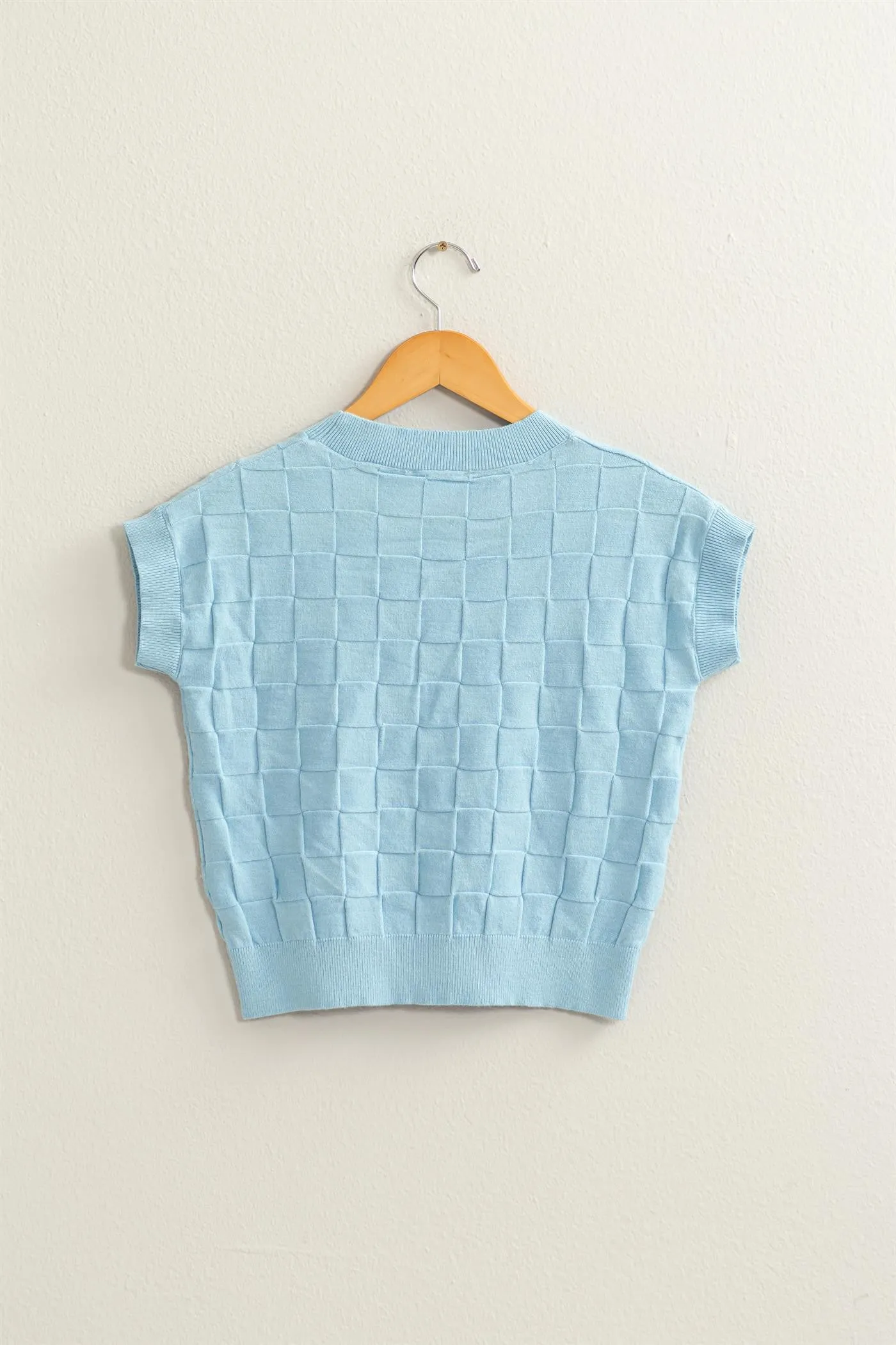 Basketweave Short Sleeve Top