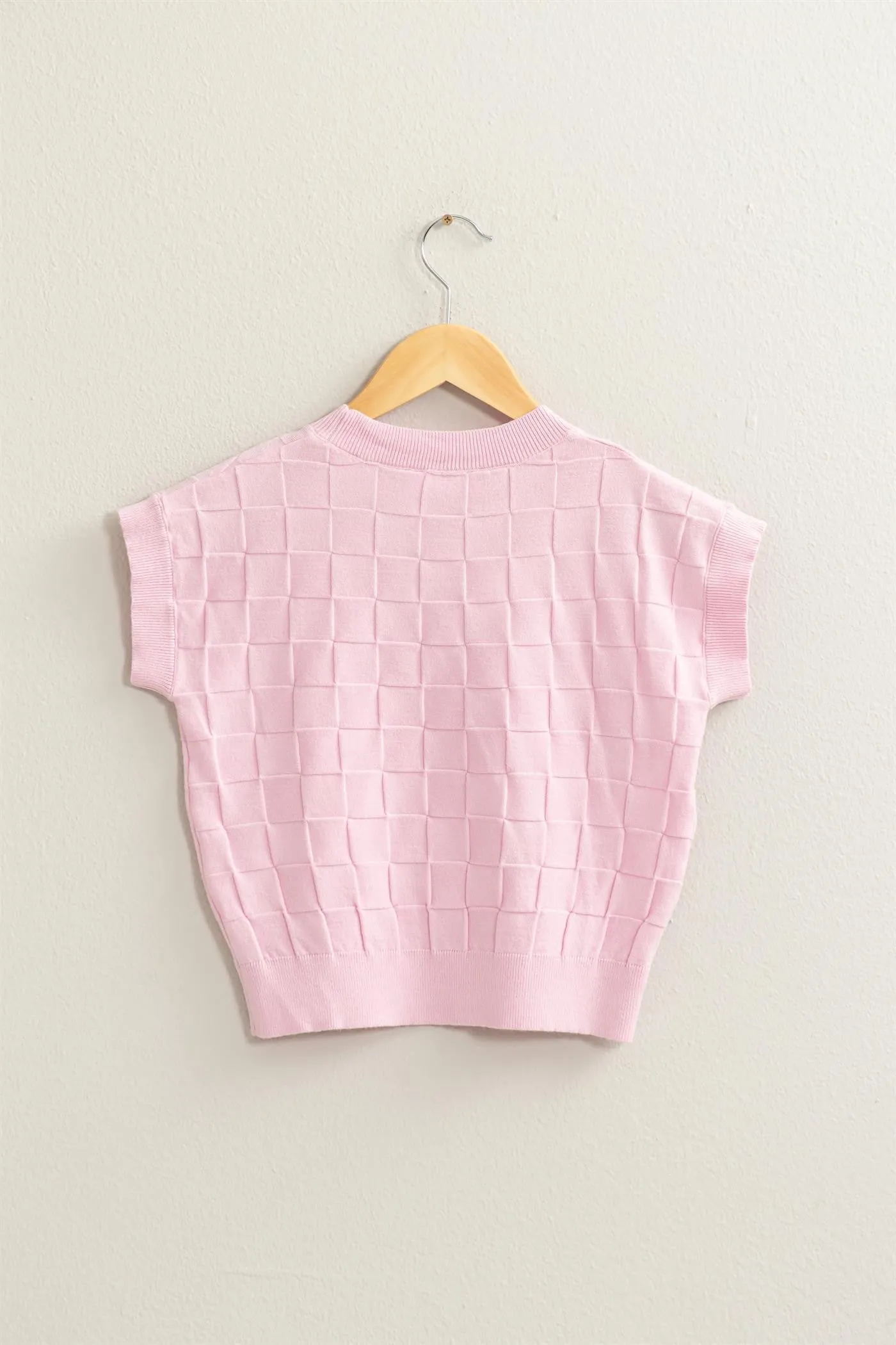 Basketweave Short Sleeve Top