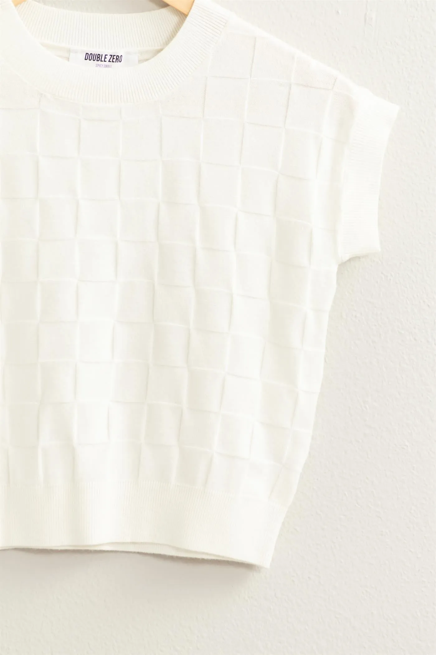 Basketweave Short Sleeve Top