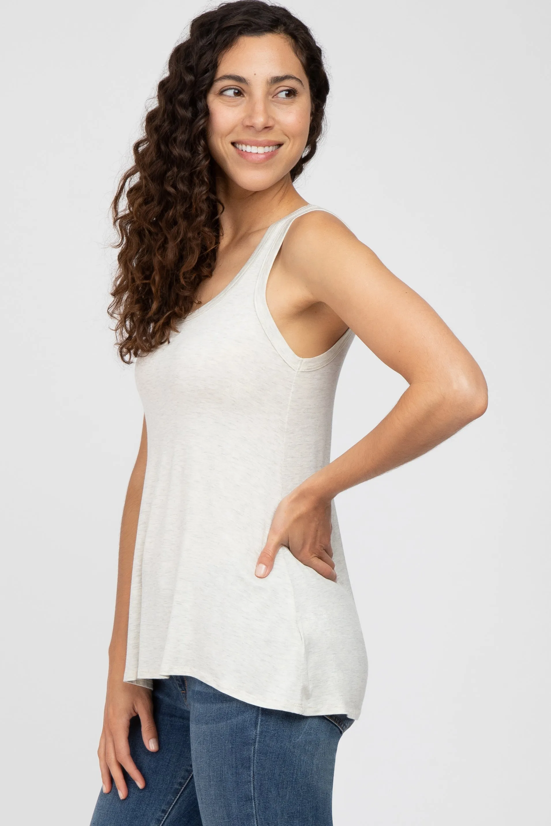 Beige Basic Tank Top