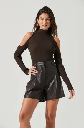 Carlotta Cold Shoulder Turtleneck Top