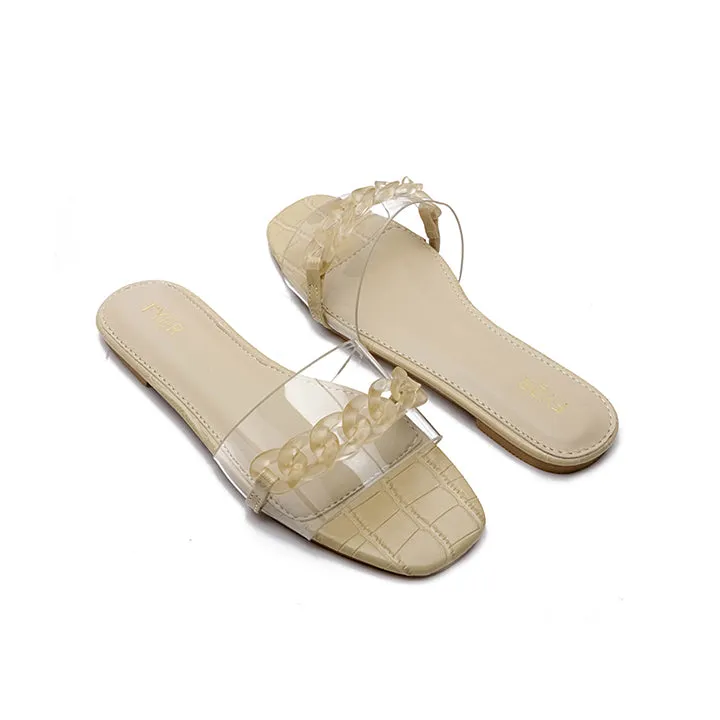 Chain Detailed Clear Slide Sandal MY 227