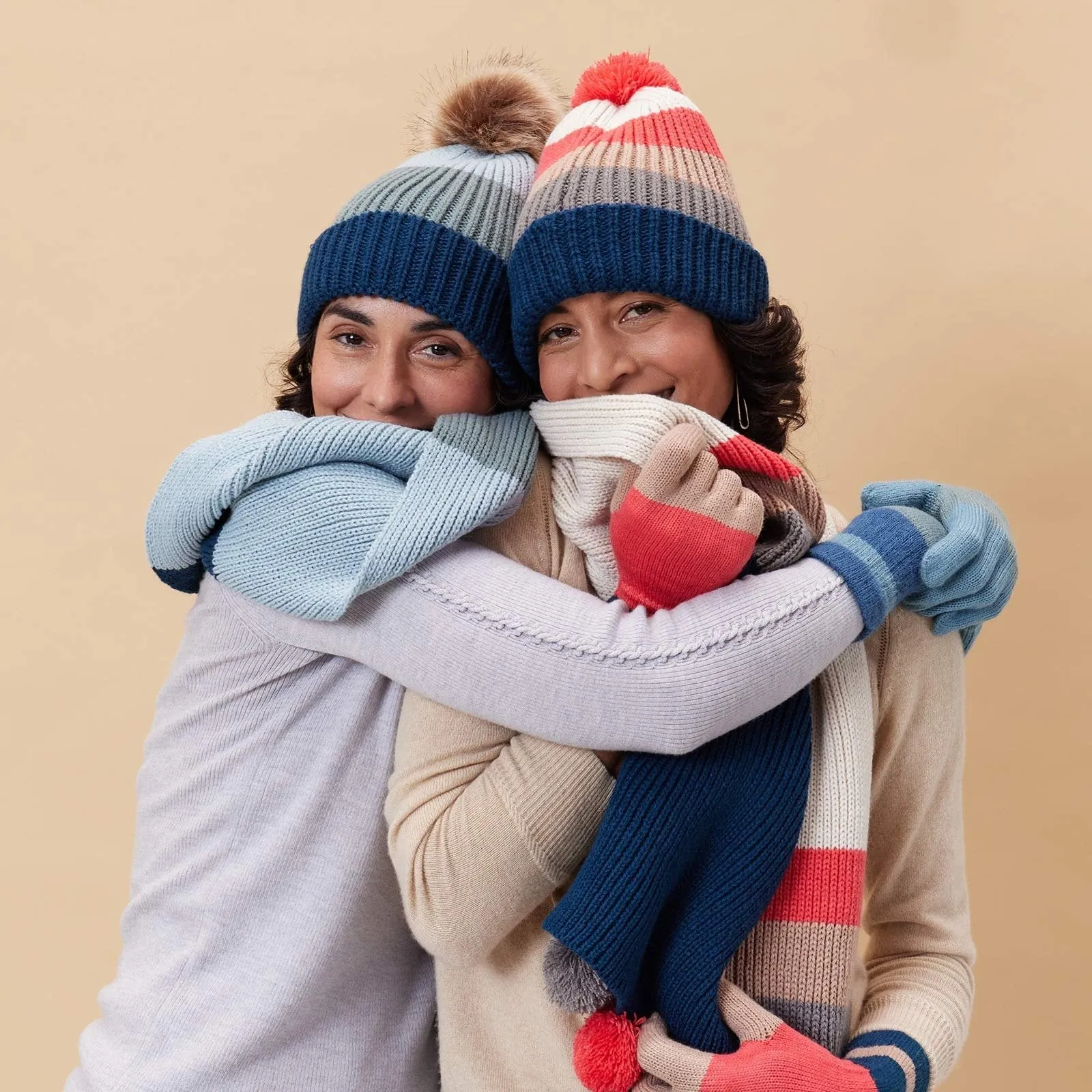 Chelsea Stripe Blue Knit Beanie for Winter Looks