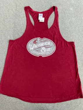 Crimson Washington State Oval Tank Top