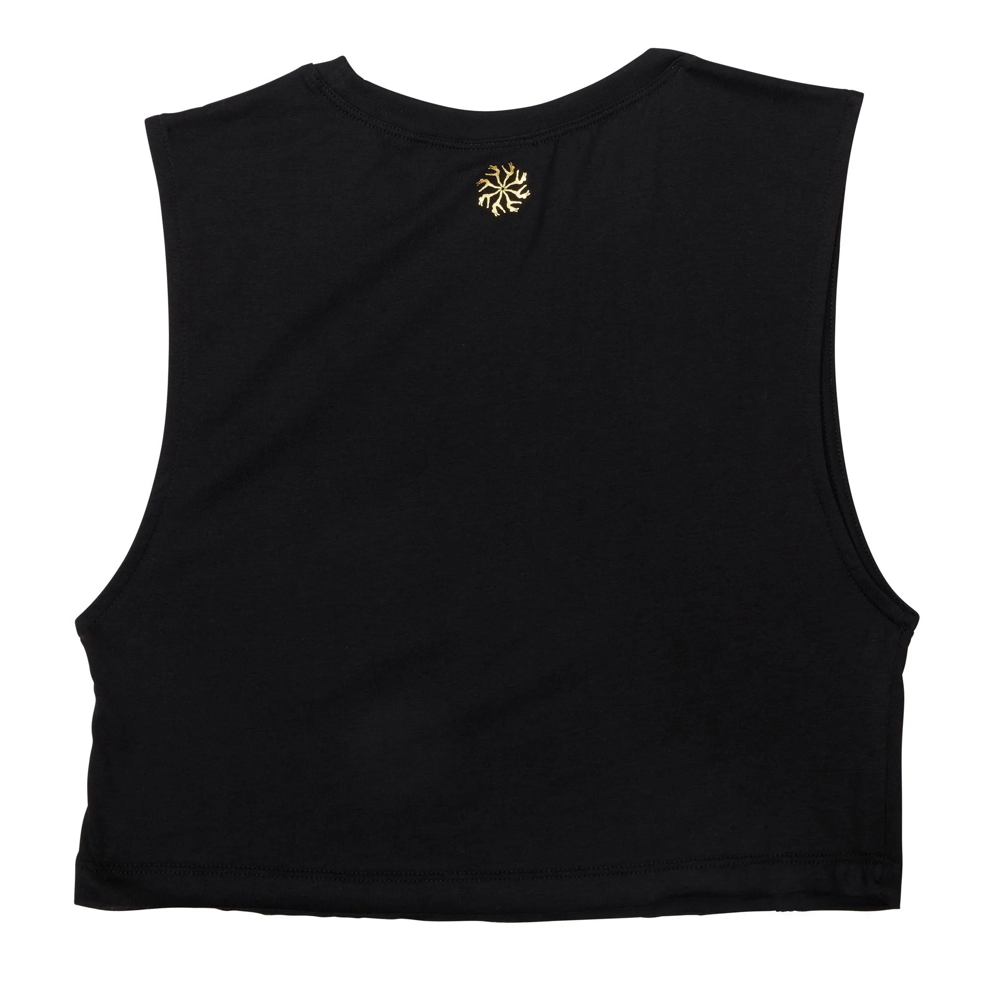 Crop Tank in black 'Shook' Print