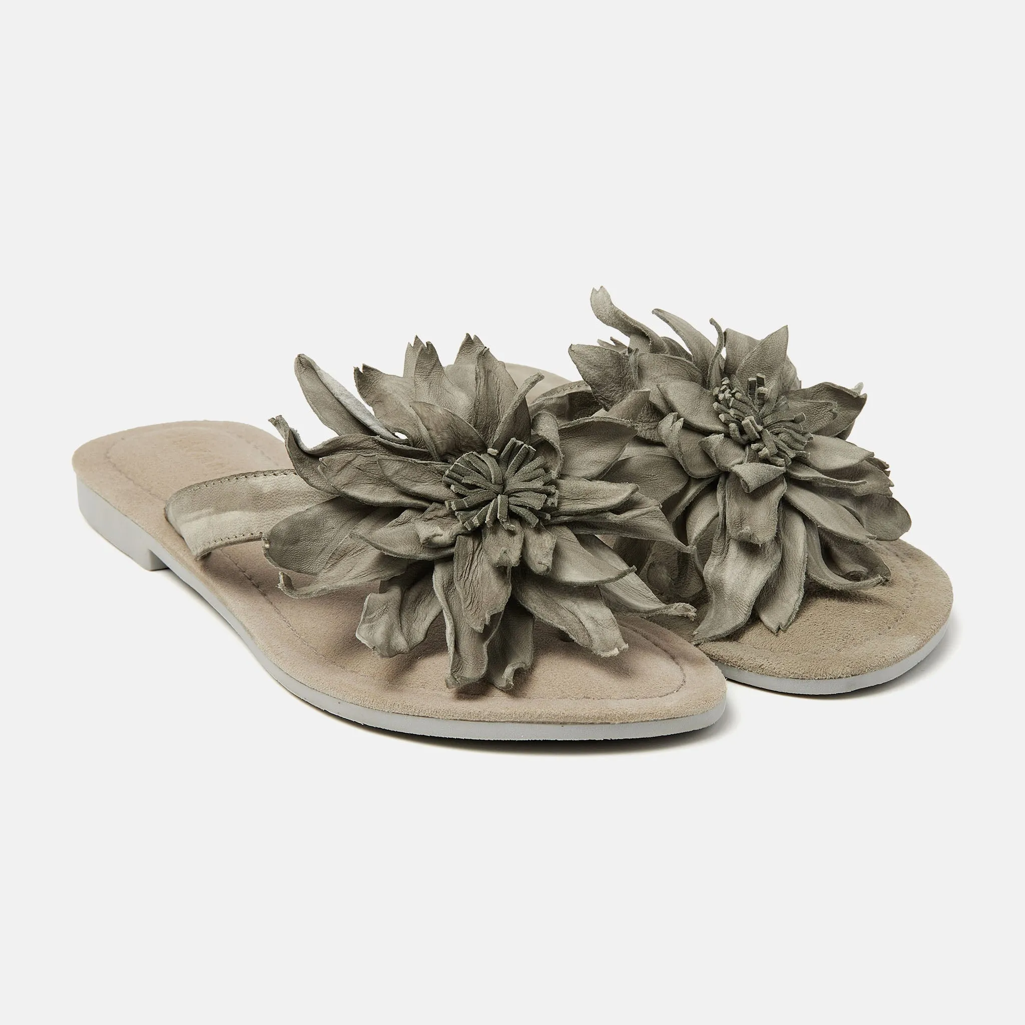 Daisy Leren Dames Slippers Sage