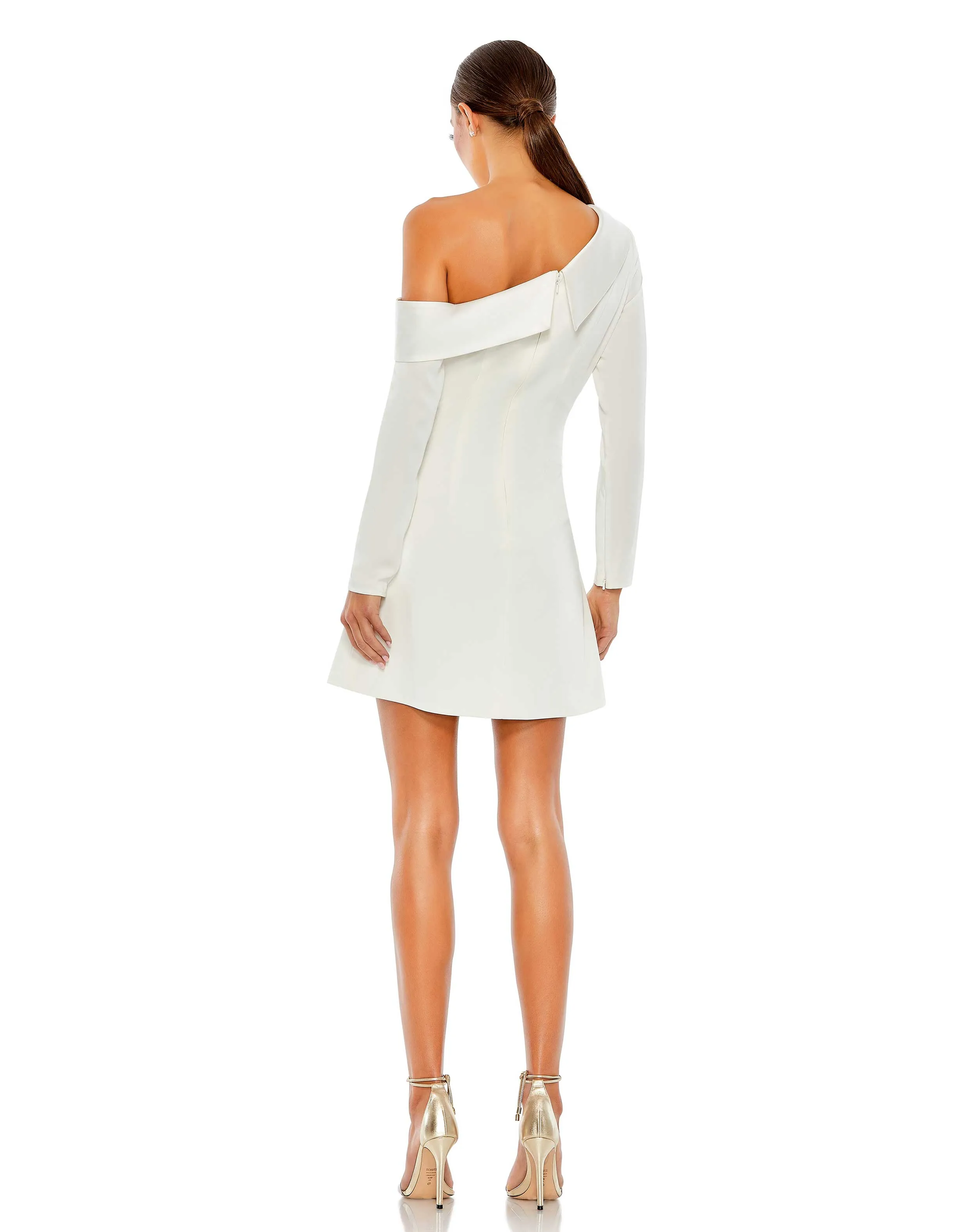 Drop Shoulder Faux Tuxedo Mini Dress