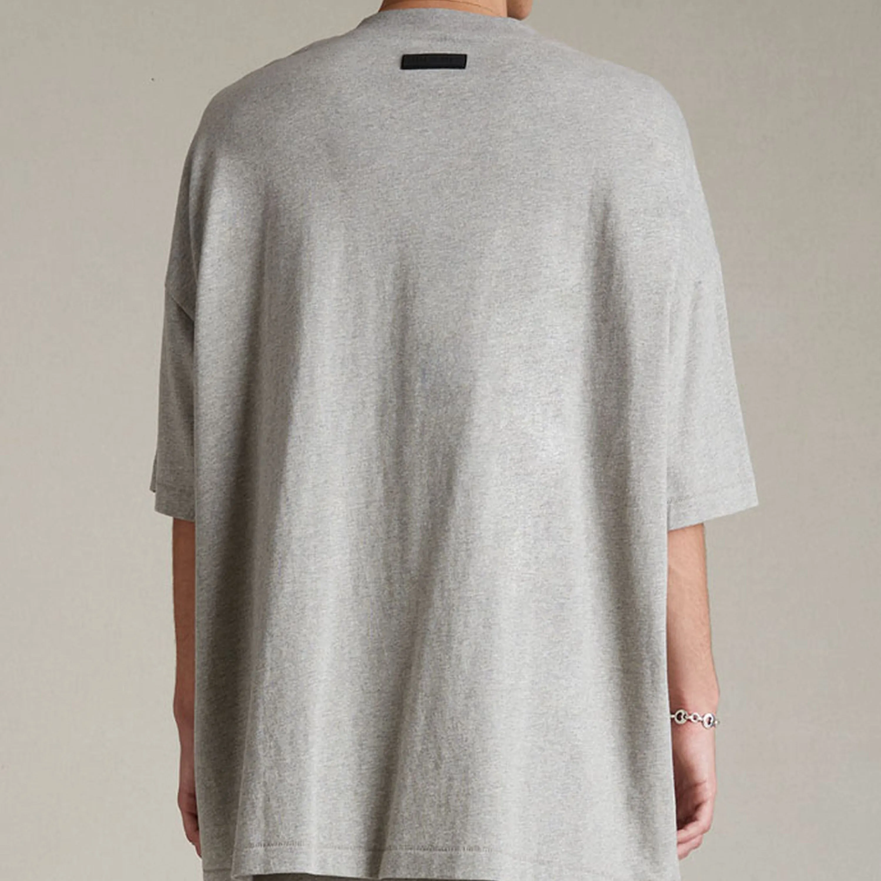 Fear of God Essentials Applique Box Logo Drop Shoulder Tee Dark Oatmeal (Oversized)