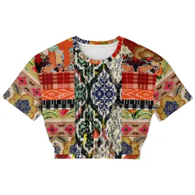 Flowers of Solvang Short Sleeve Cropped Eco-Poly Sweater