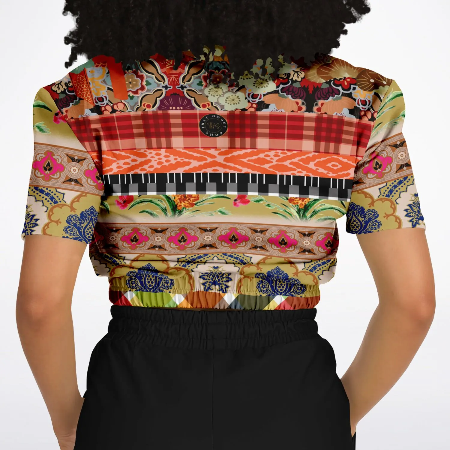 Flowers of Solvang Short Sleeve Cropped Eco-Poly Sweater