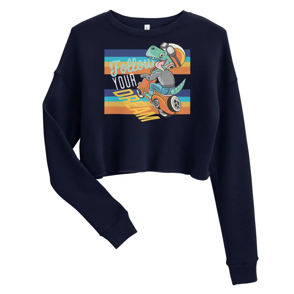 Follow Your Dream Dino Crop Sweatshirt