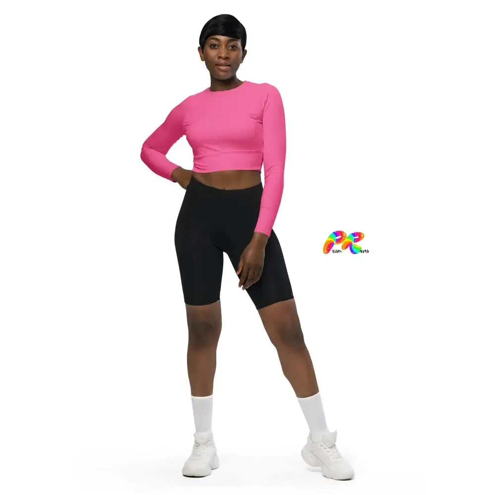 Fuschia Recycled Festival Gym Crop Top