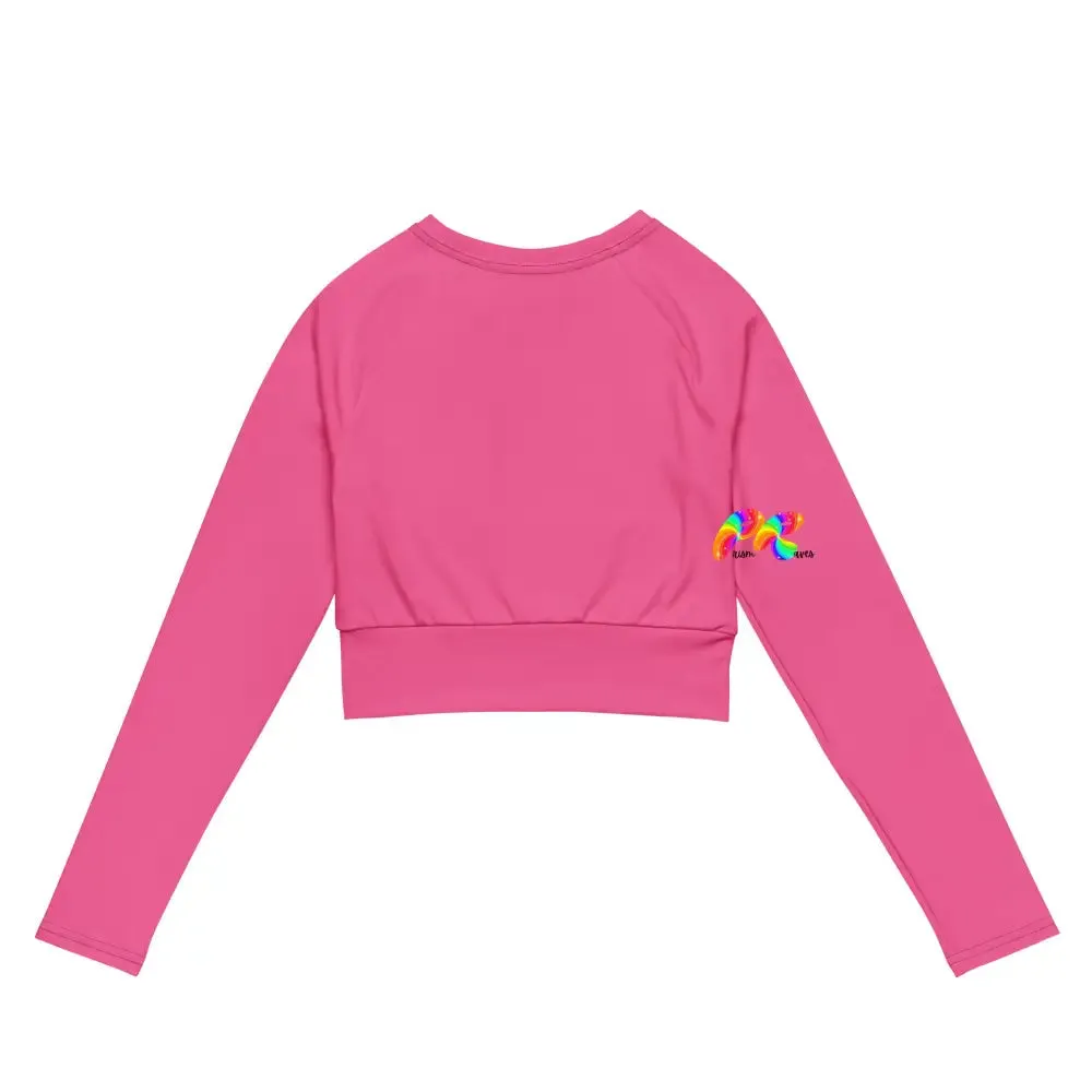 Fuschia Recycled Festival Gym Crop Top