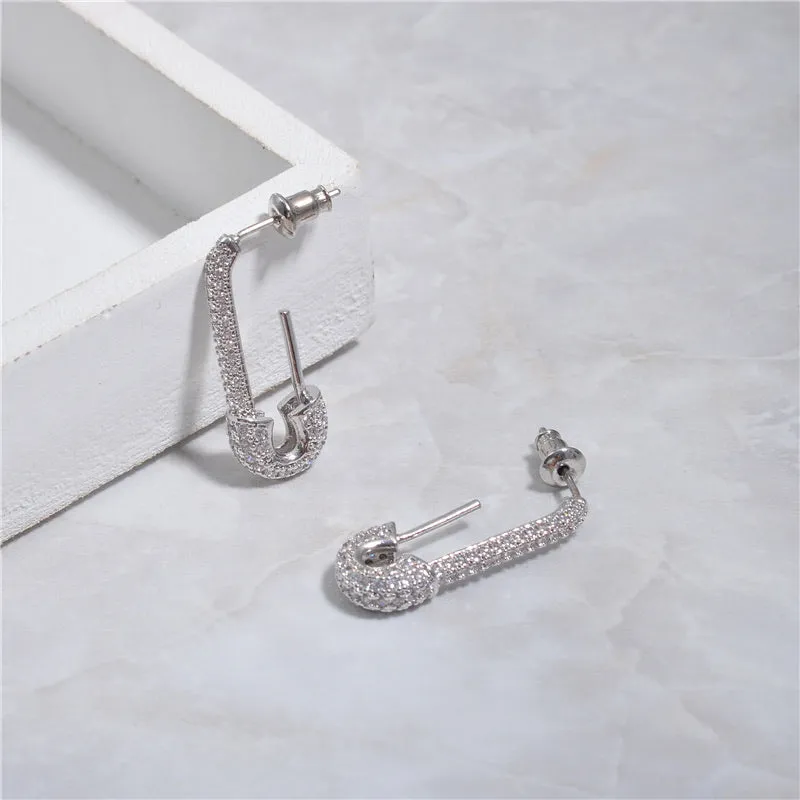 Glitz Safety Pin Earrings - LAST CHANCE / FINAL SALE