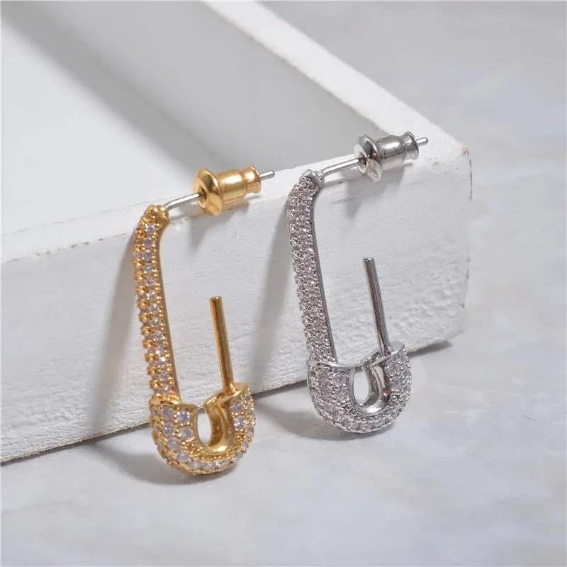 Glitz Safety Pin Earrings - LAST CHANCE / FINAL SALE