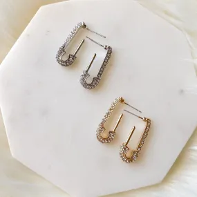 Glitz Safety Pin Earrings - LAST CHANCE / FINAL SALE