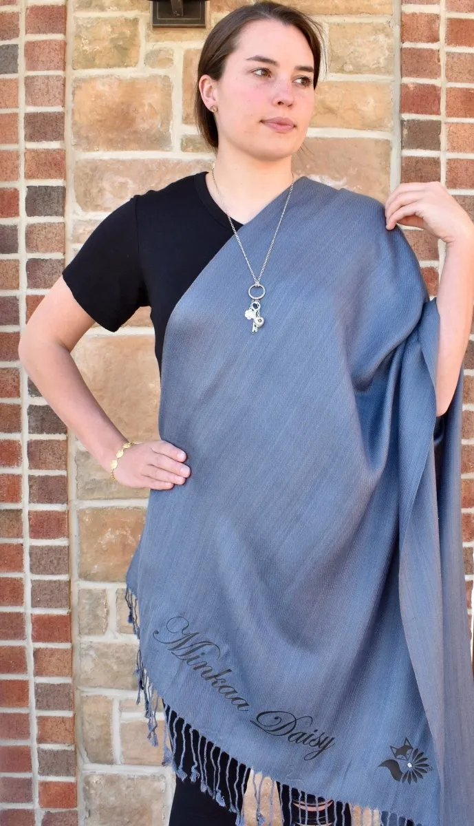 Graphite Pashmina Logo Scarf