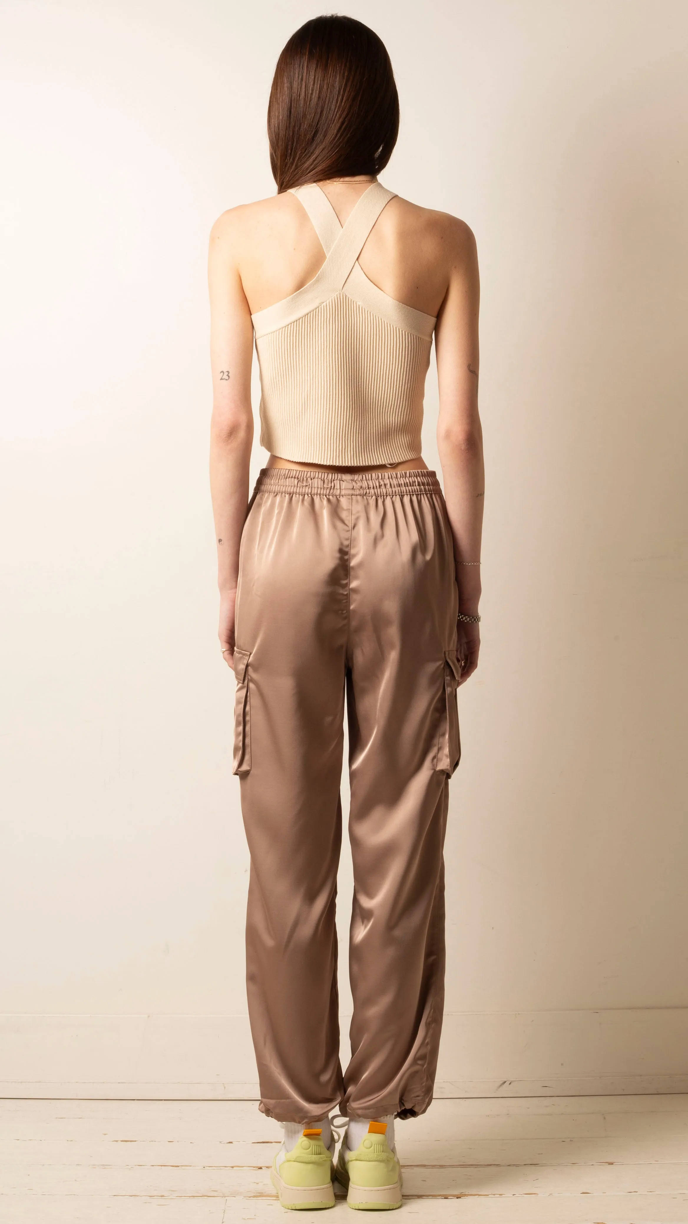 Halter Neck Crop - Cream