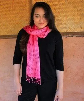 Handwoven Scarf Gossamer Pinks