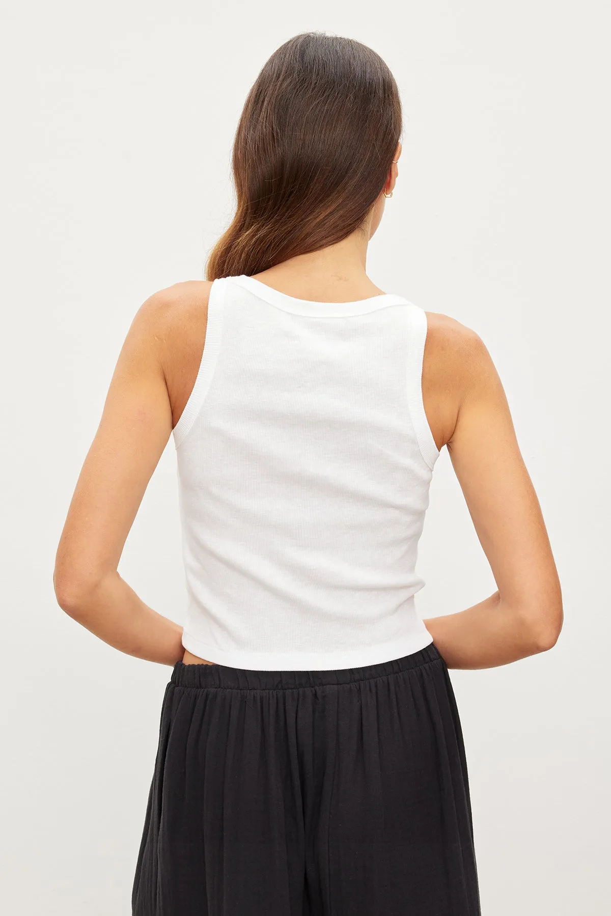 HARLA RIBBED CROPPED TANK TOP