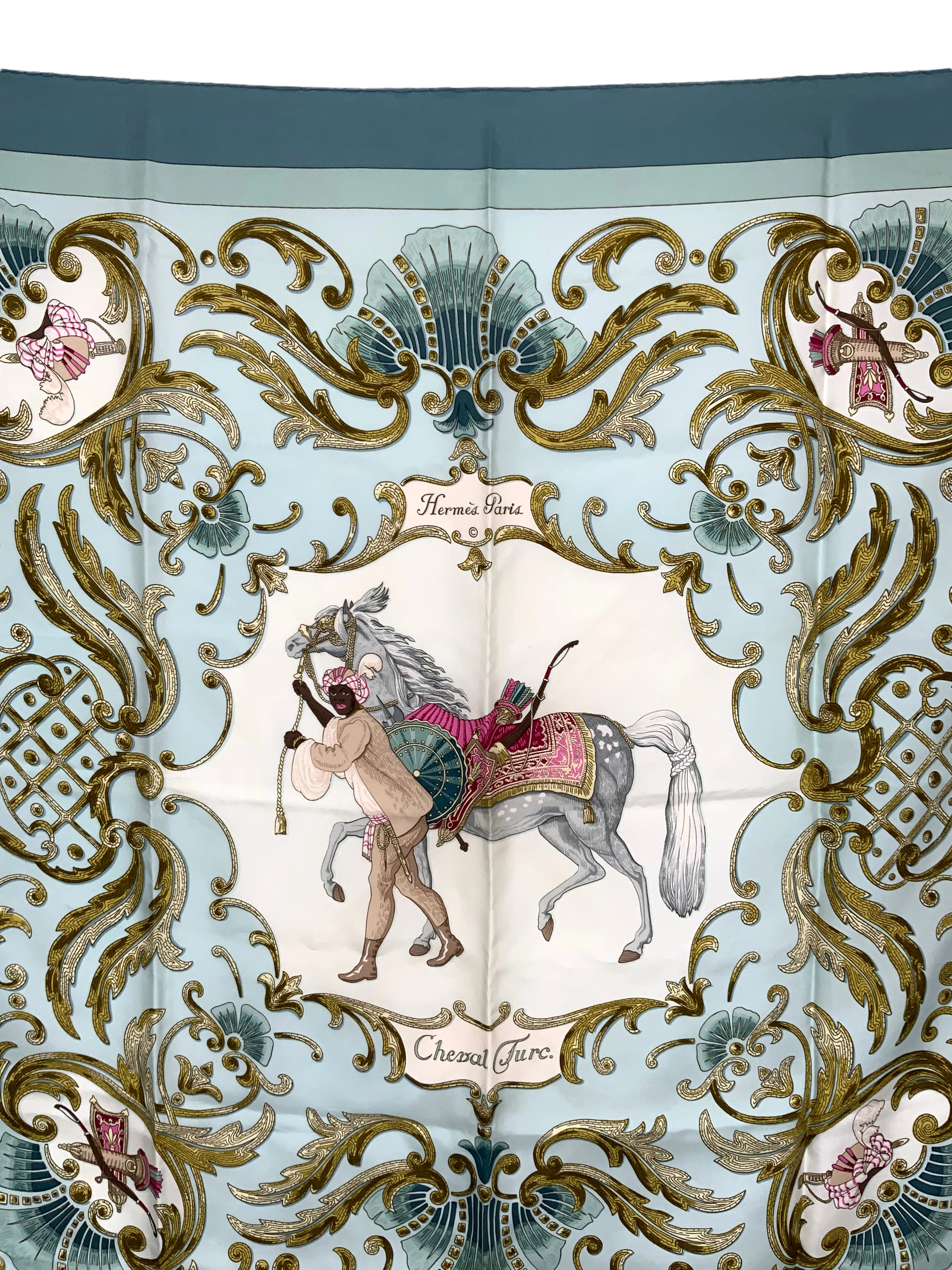 HERMES Cheval Turc Silk Scarf 90