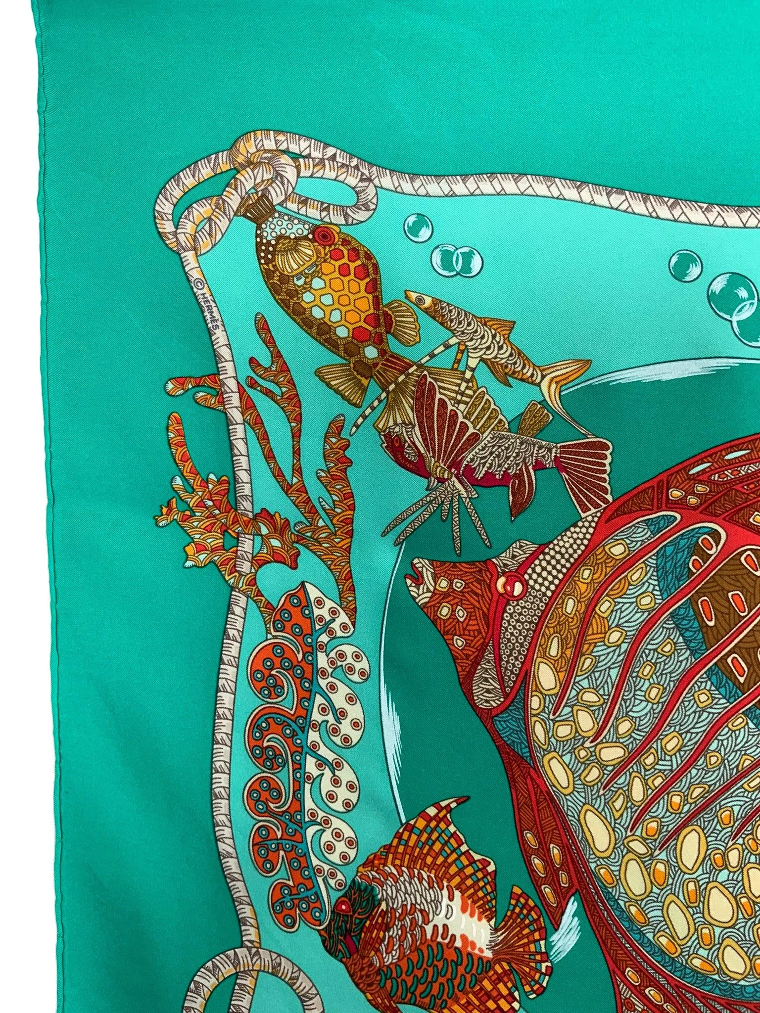 Hermes Grand Fonds Silk Scarf 90