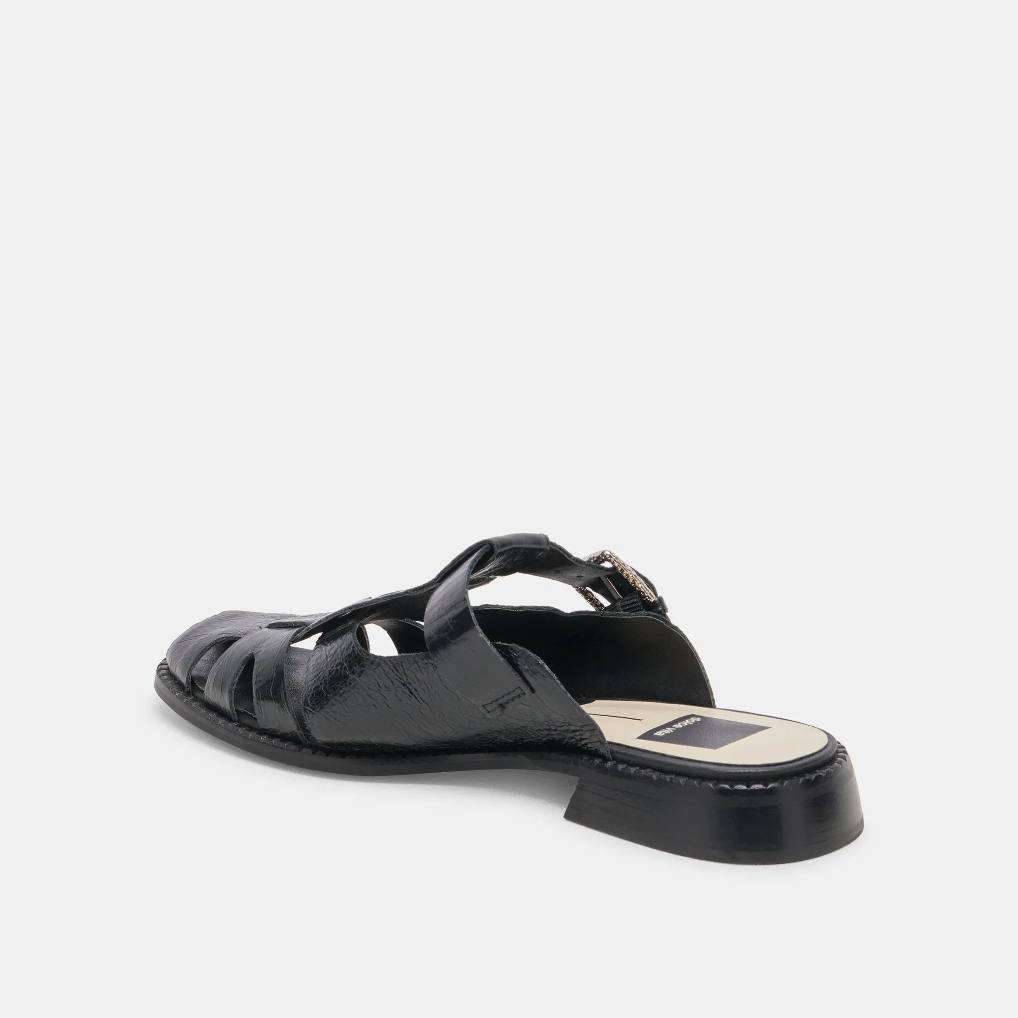 HIPPIE FLATS MIDNIGHT CRINKLE PATENT