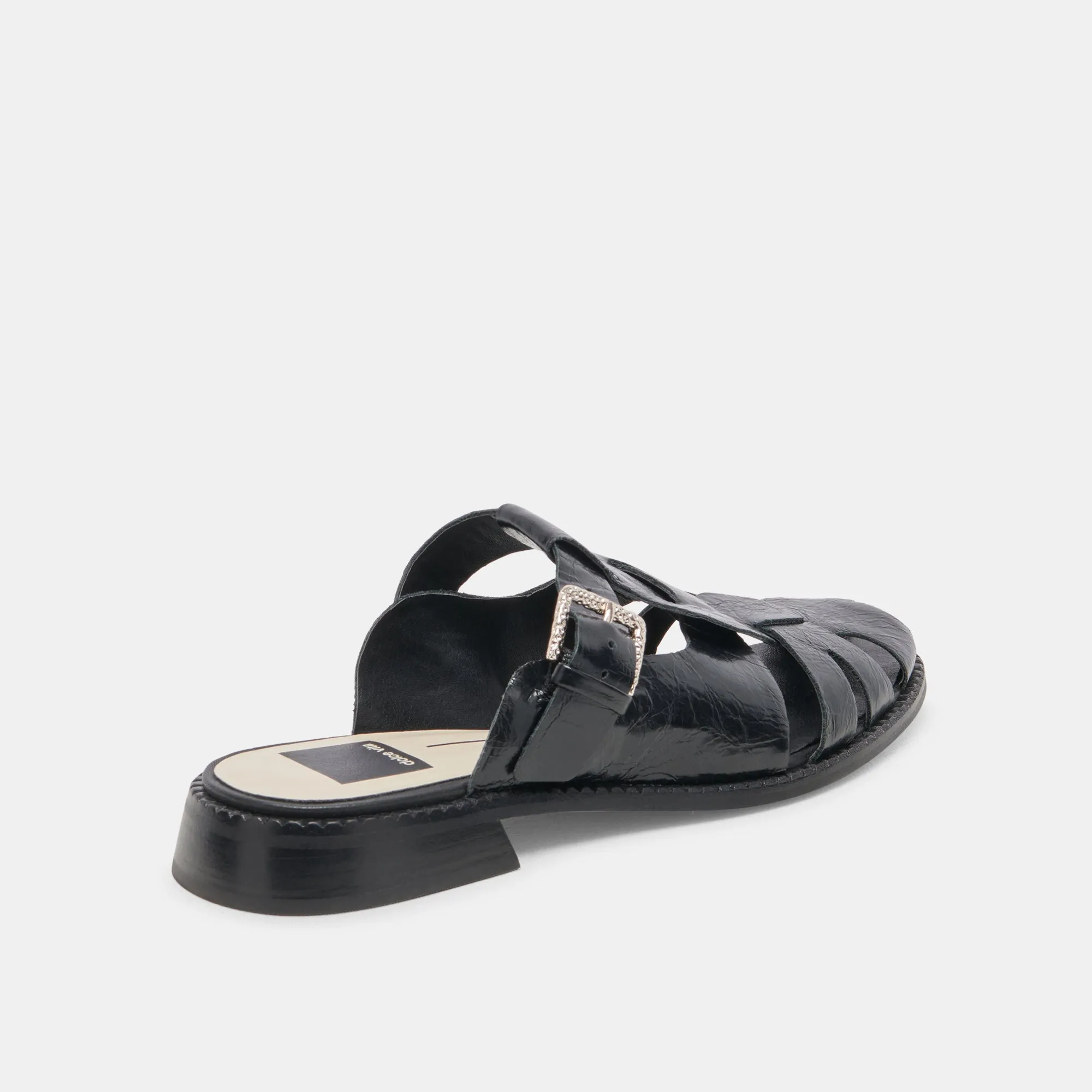 HIPPIE FLATS MIDNIGHT CRINKLE PATENT