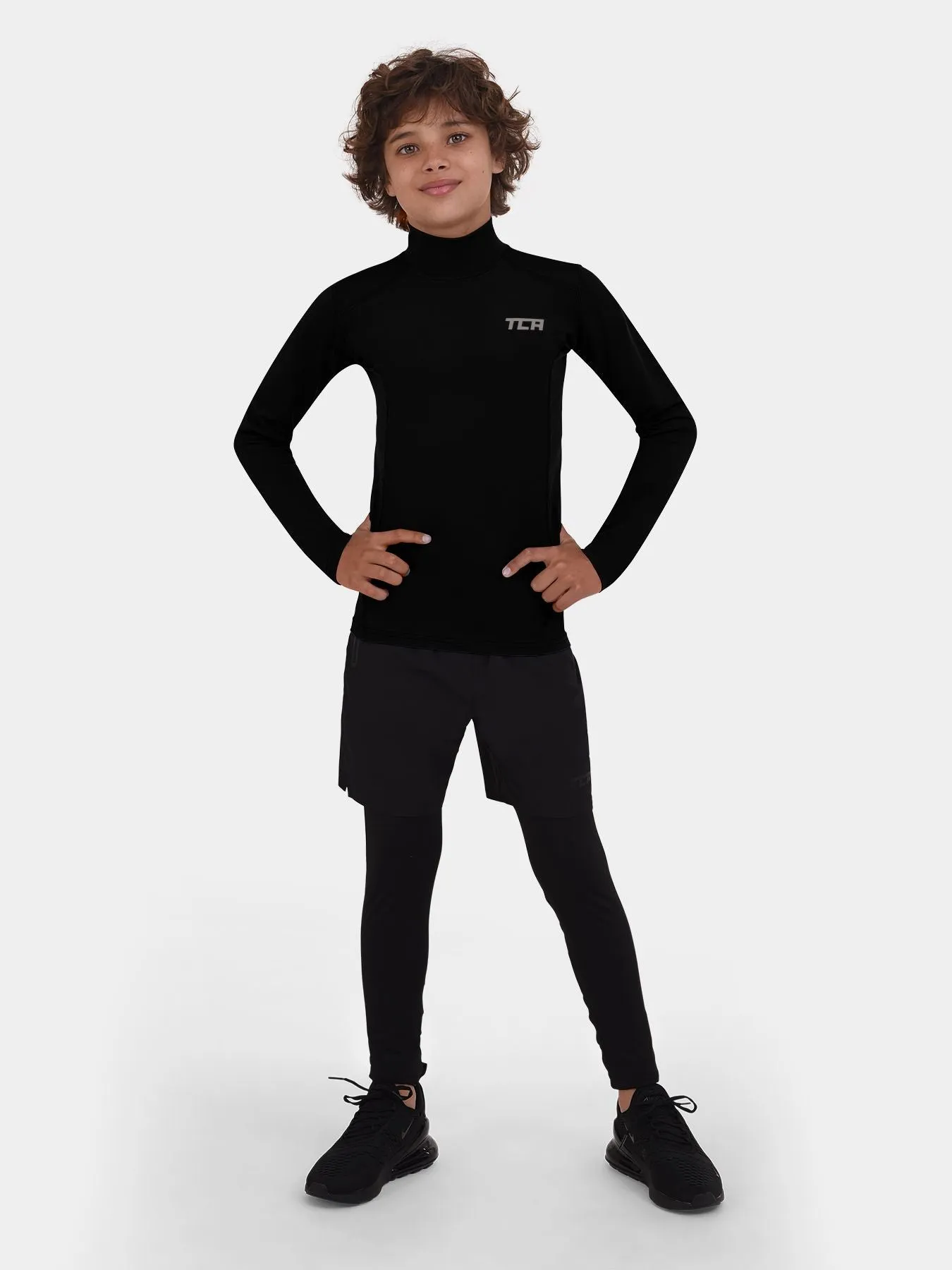 Hyperfusion Compression Base Layer Long Sleeve Mock Neck For Boys