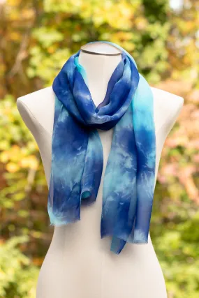 Ice Blue Tie Dye Scarf