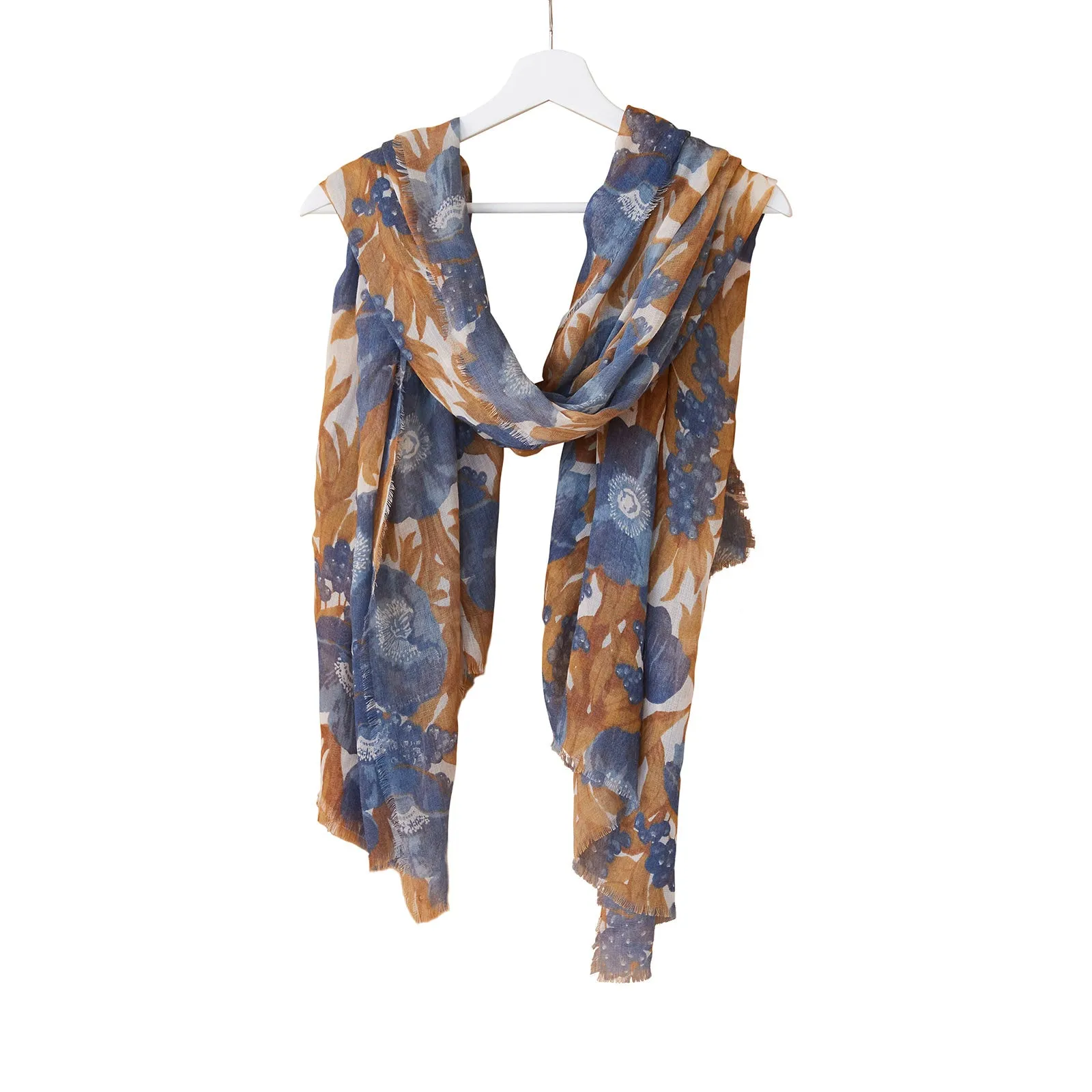 Icelandic Poppies Blue Featherweight Scarf