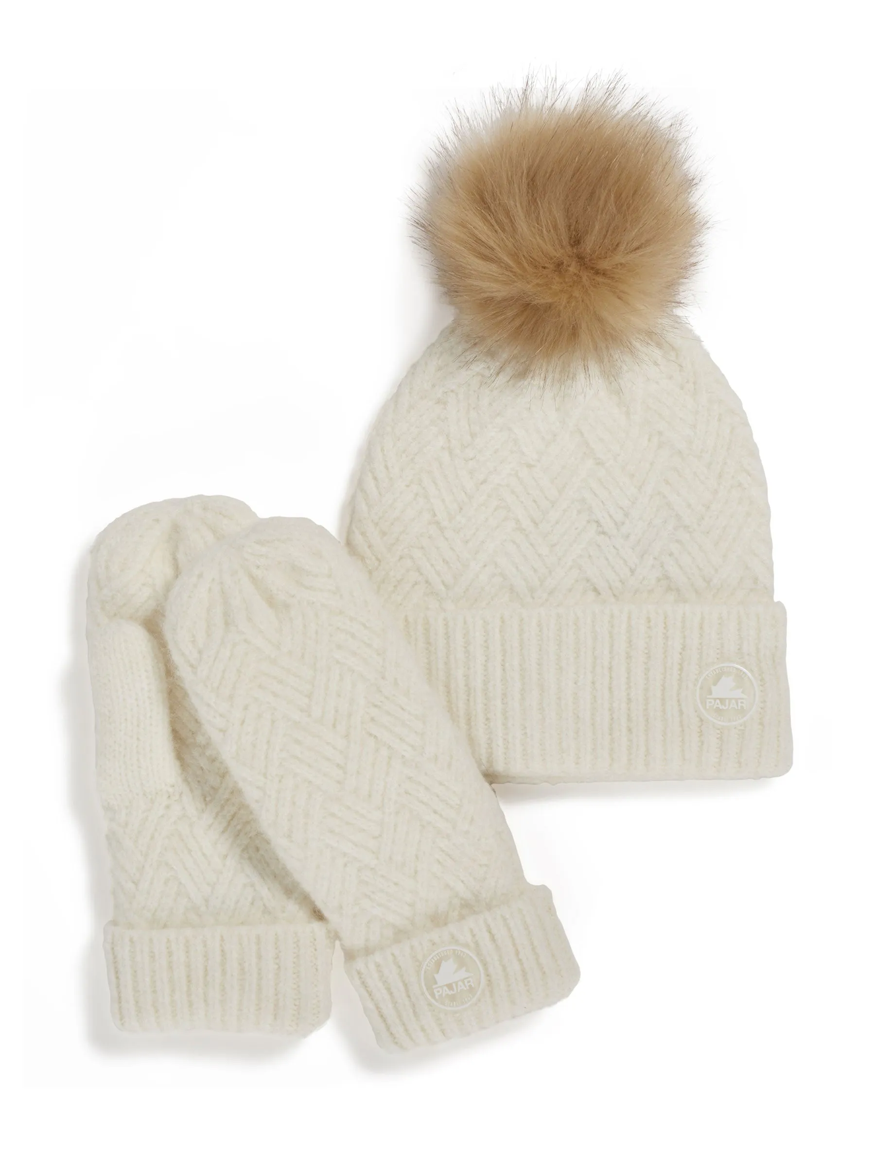 Kendra Women's Textured Hat and Mitten Set