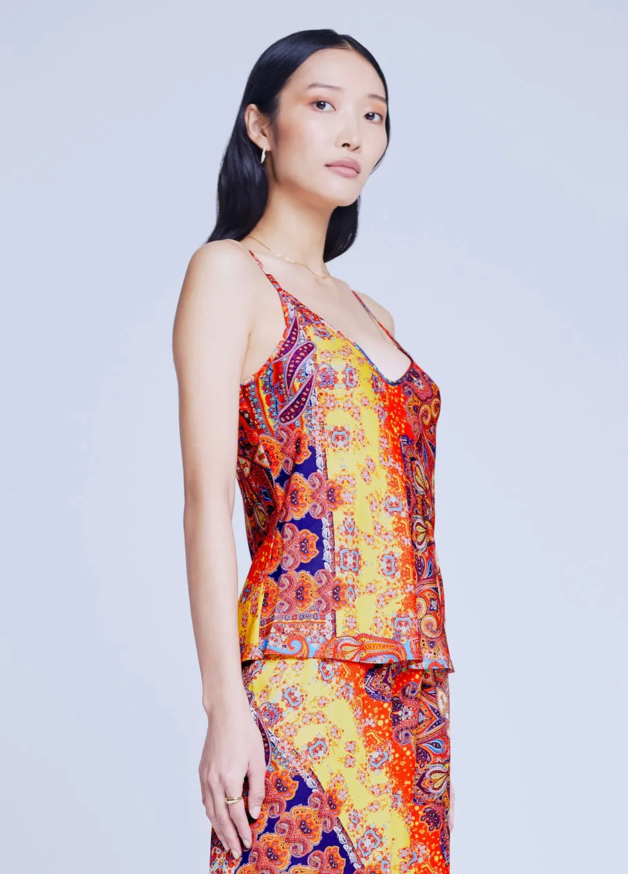 L’agence - Lexi Camisole Tank - Multi Paisley Scarf