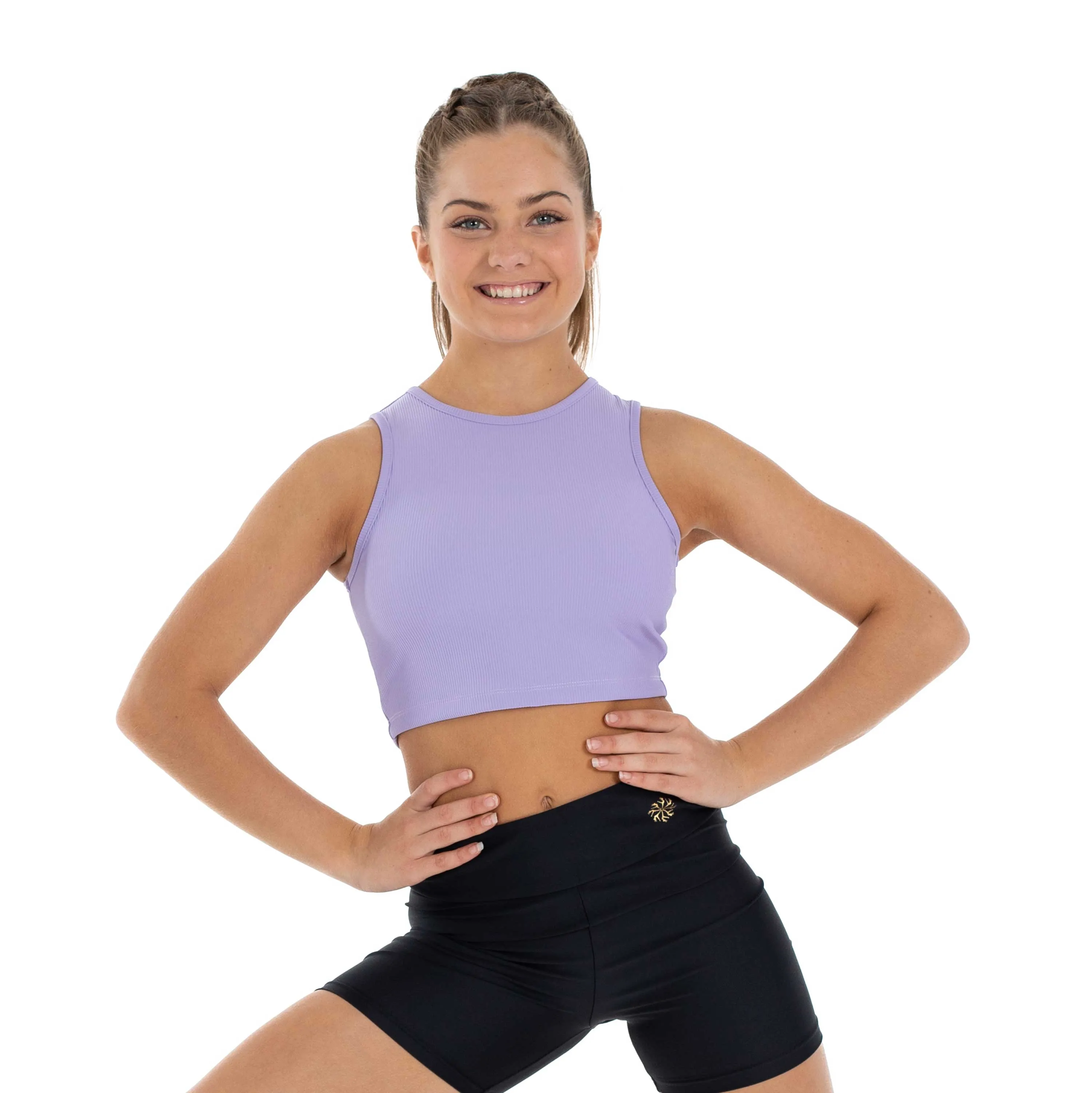 Lena: Ribbed Crop Tank in Lilac