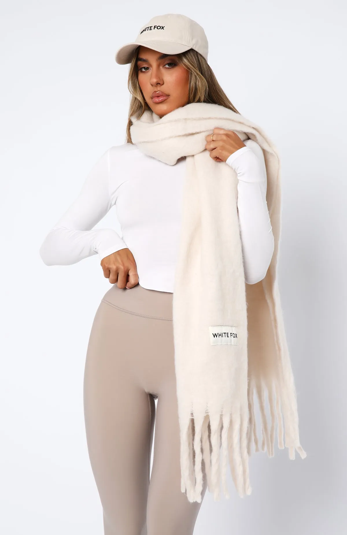 Let's Get Cozy Oversized Scarf Winter White