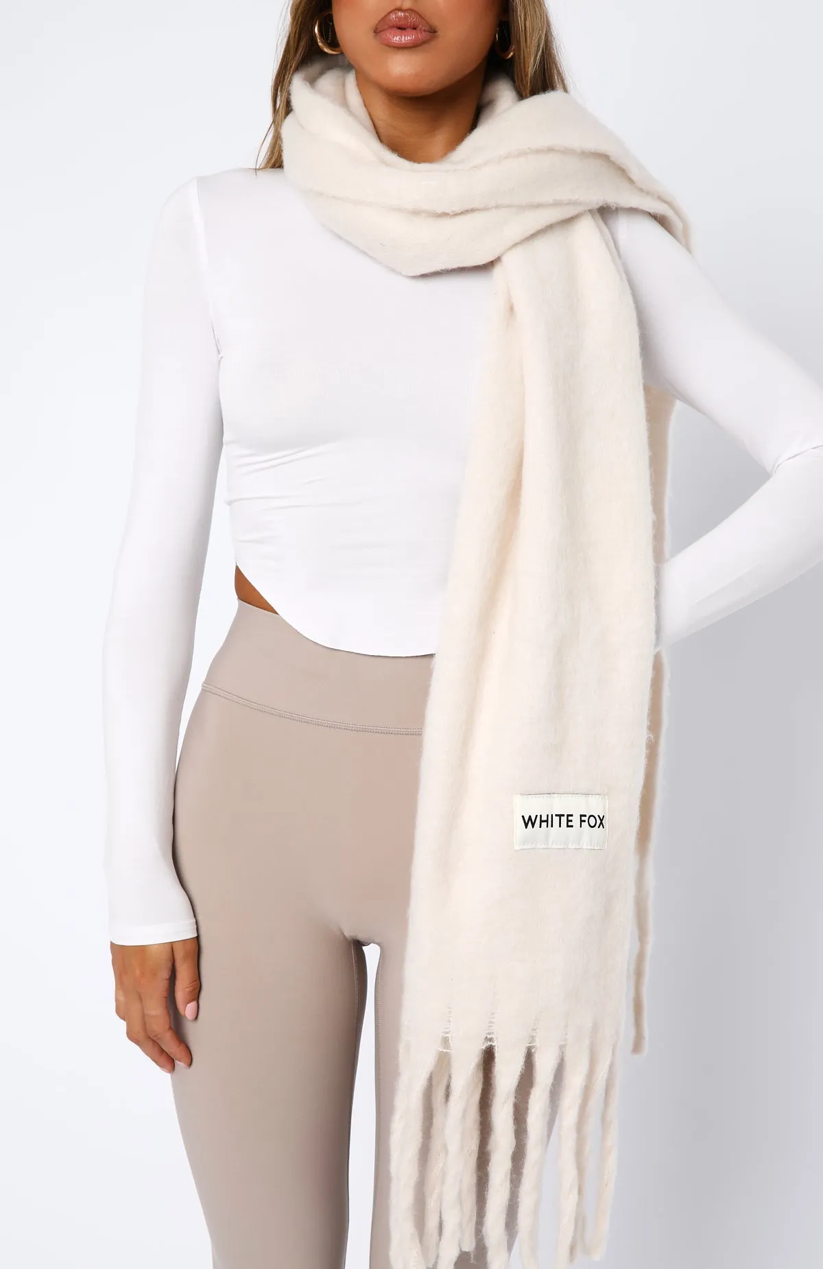 Let's Get Cozy Oversized Scarf Winter White