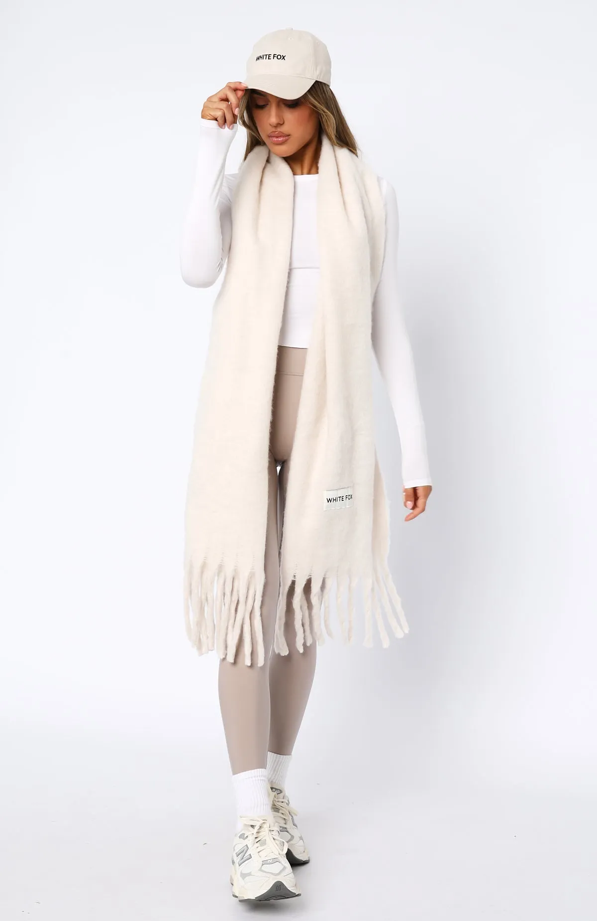 Let's Get Cozy Oversized Scarf Winter White