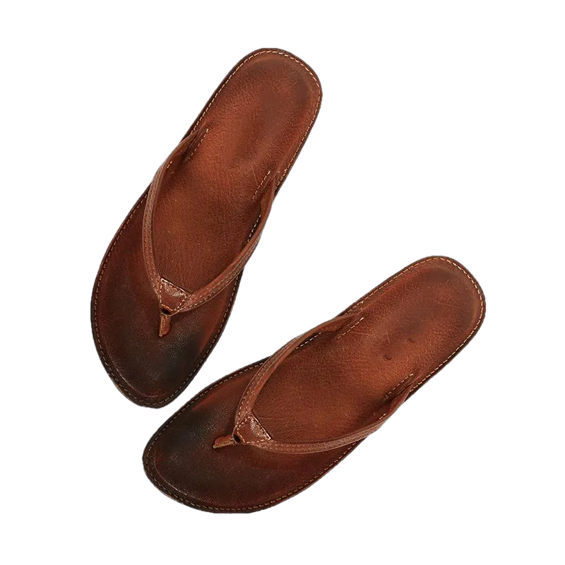 Melina Flat Leather Flip Flop women's slippers