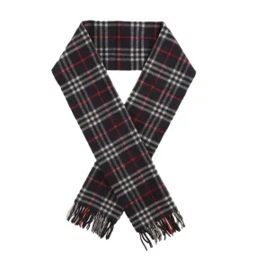 Men's Checkered Lambswool Scarf Navy