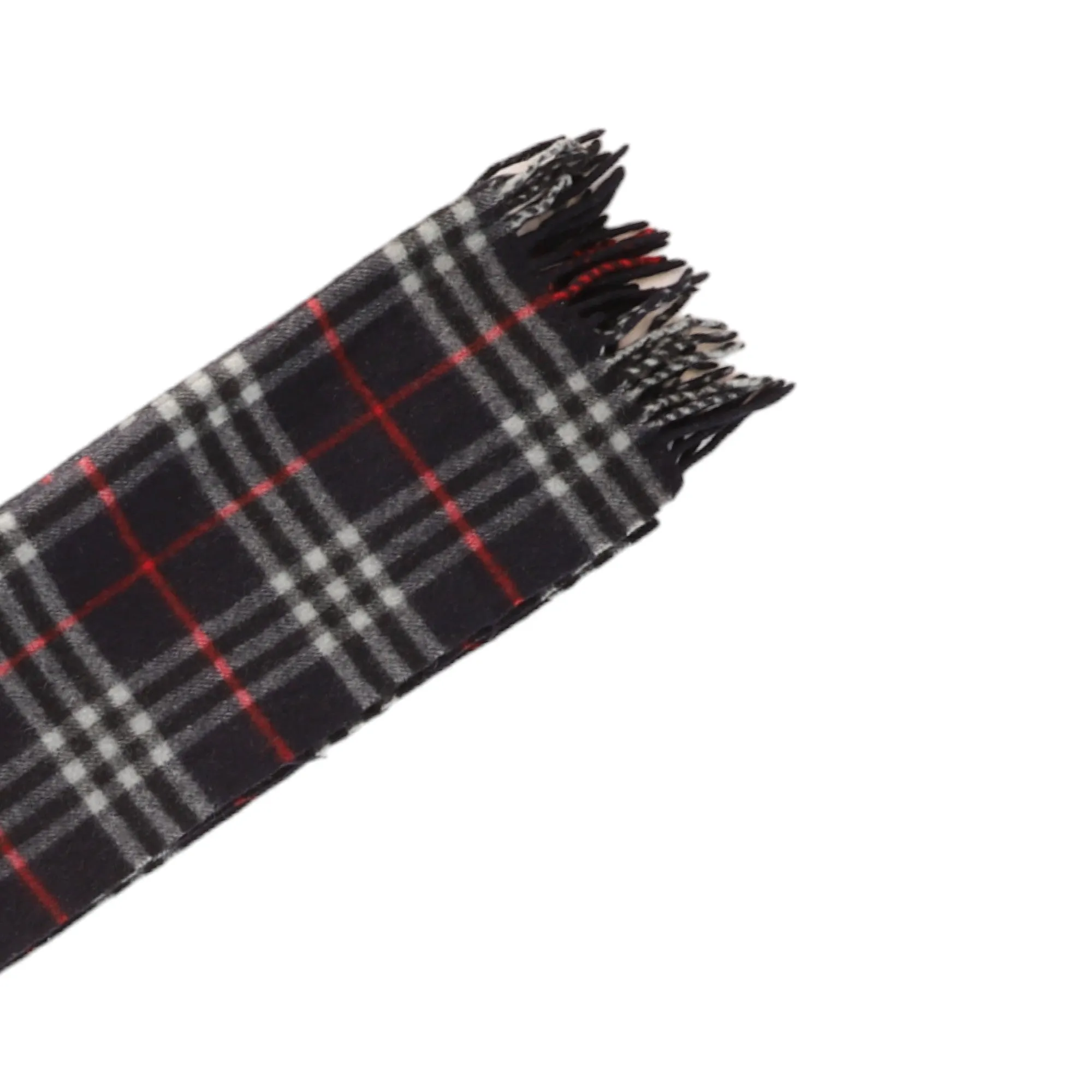 Men's Checkered Lambswool Scarf Navy