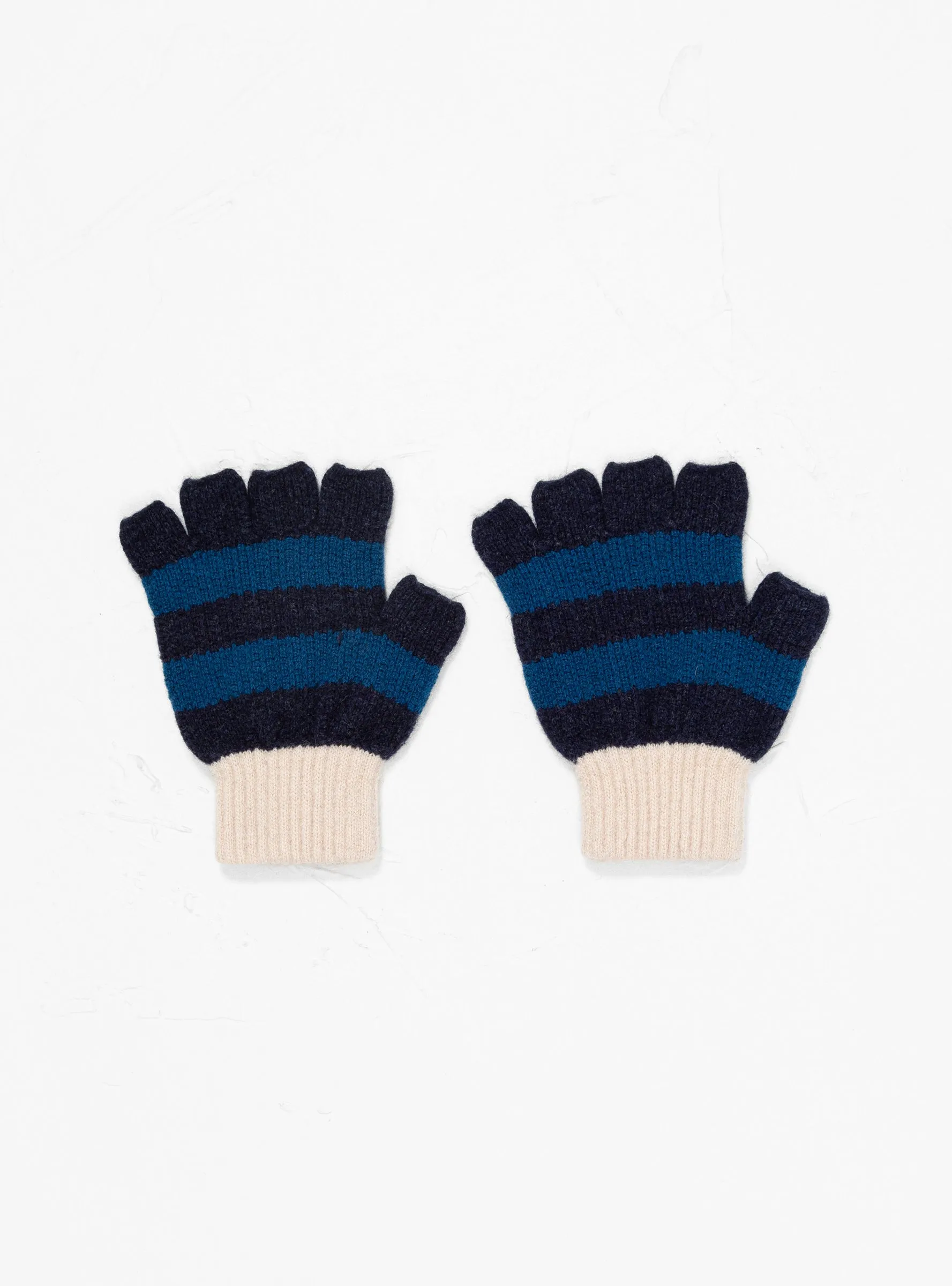 No Fingers Gloves Blue Stripe