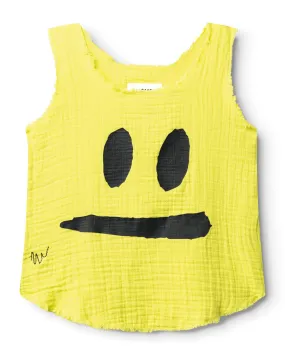 NUNUNU SS24 SMIRK MUSLIN TANK TOP in Hot Lime