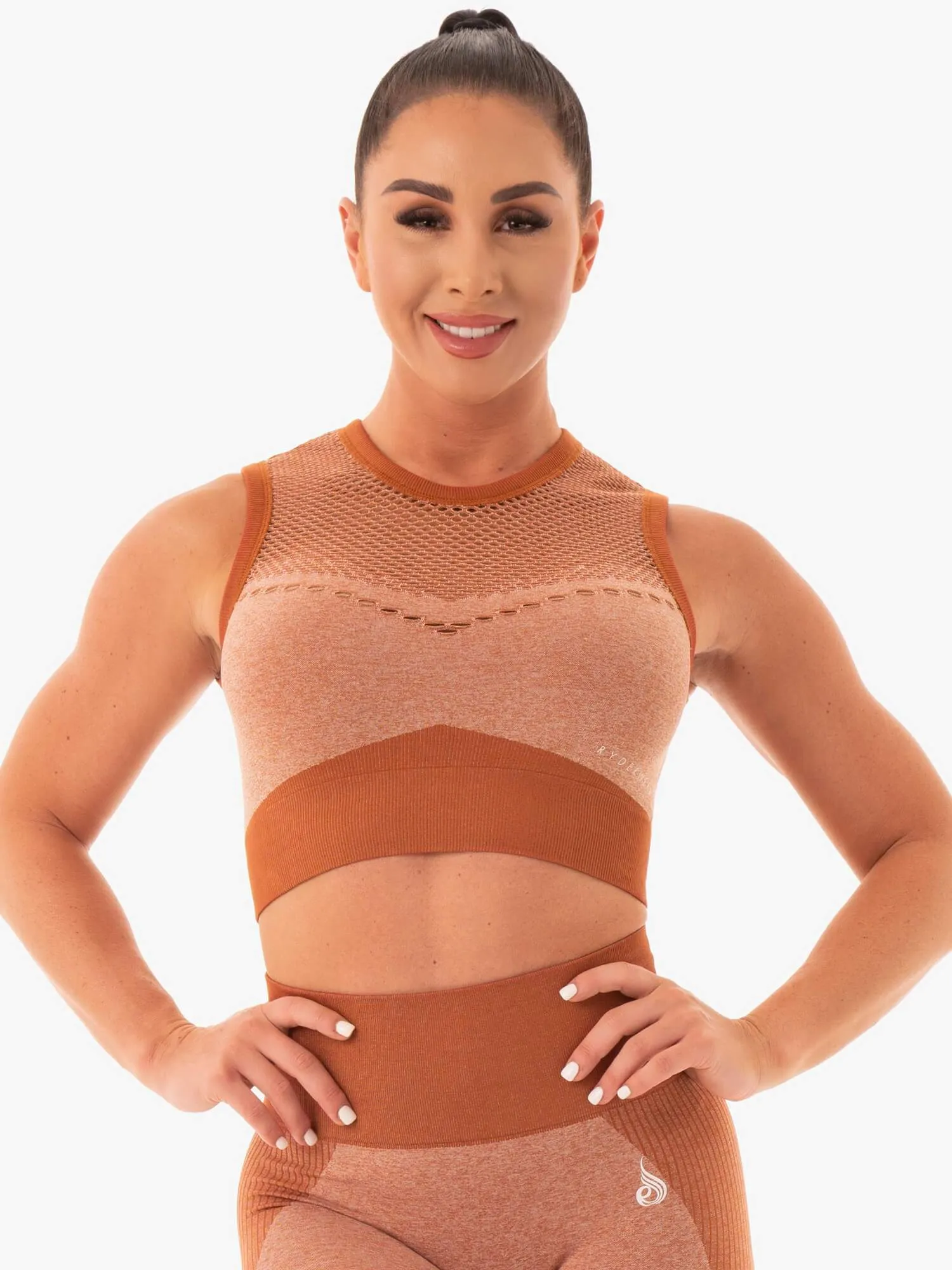 Oasis Seamless Crop Top - Desert Rust