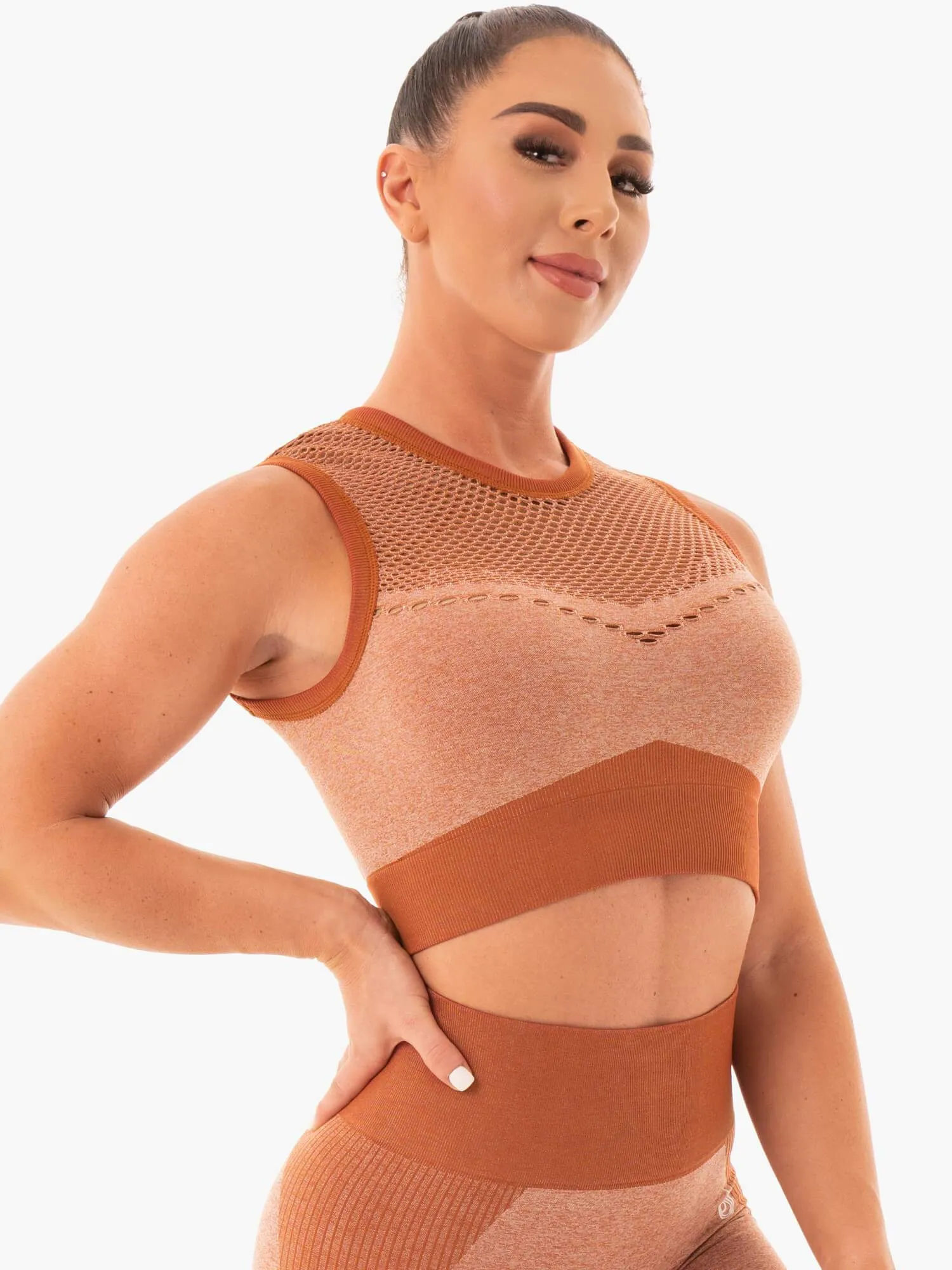 Oasis Seamless Crop Top - Desert Rust