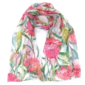 Pretty in Pink Protea Scarf (50x180cm)