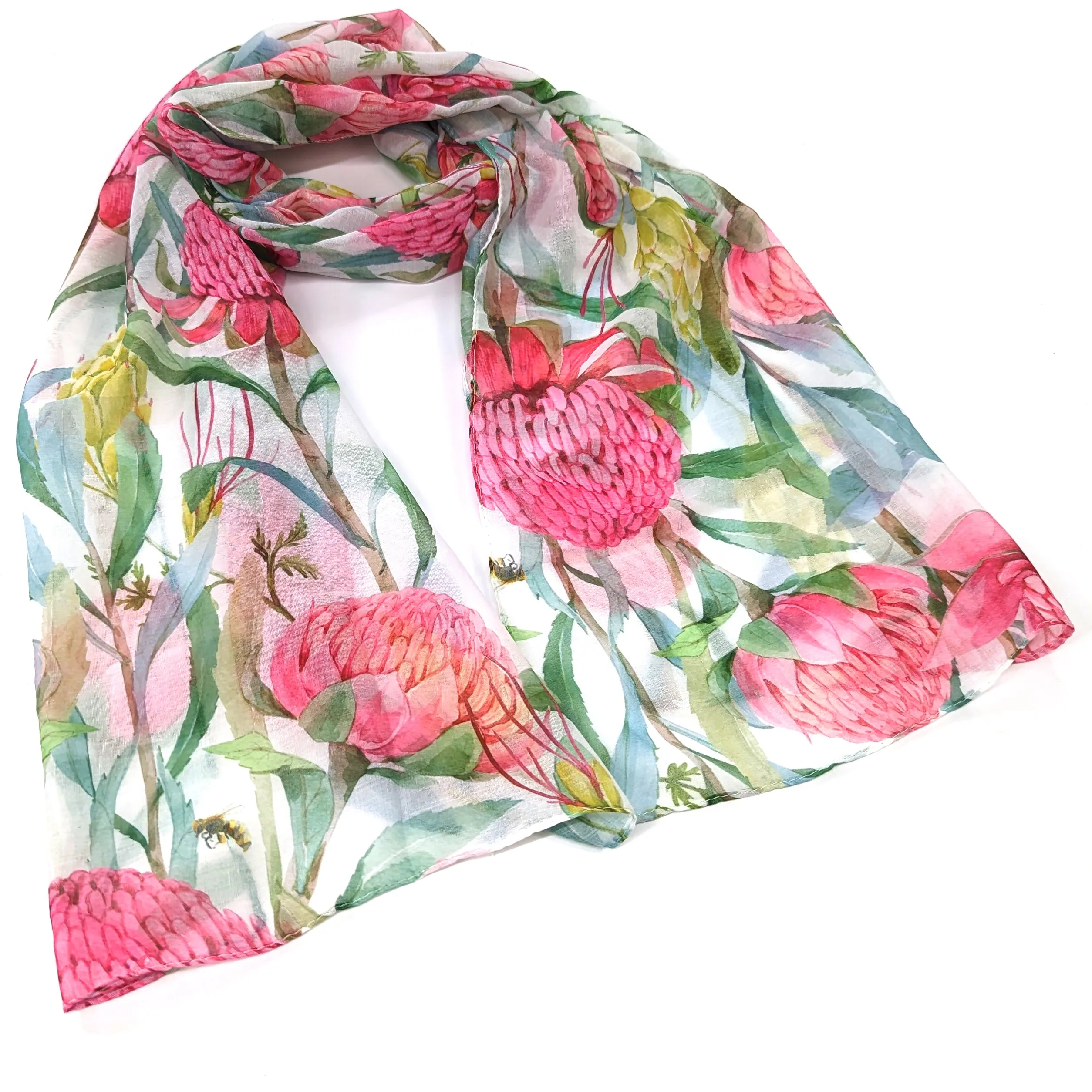 Pretty in Pink Protea Scarf (50x180cm)