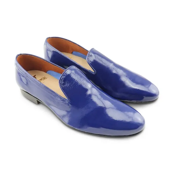 Slippers in pelle abrasivata blu