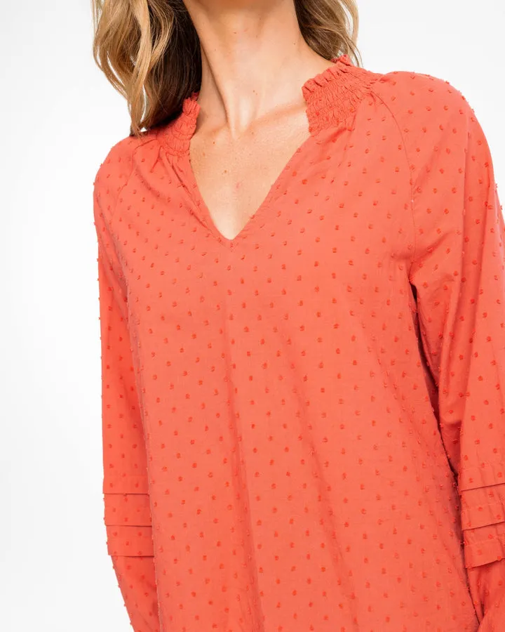 Southern Tide Aubree Clip Dot Top - Mineral Red